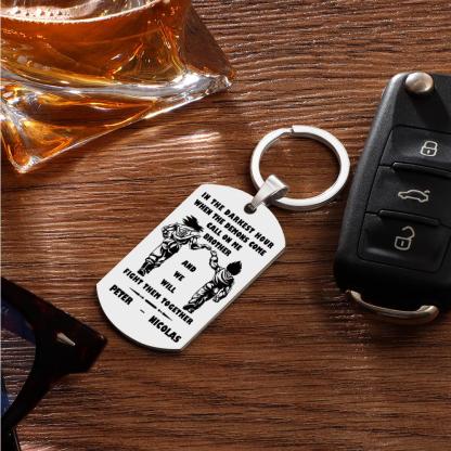 Call On Me Brother Engraved Tag Keychains In The Darkest Hour Gift For Brothers & Friends-Lovesyouforever