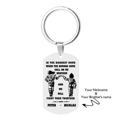 Call On Me Brother Engraved Tag Keychains In The Darkest Hour Gift For Brothers & Friends-Lovesyouforever