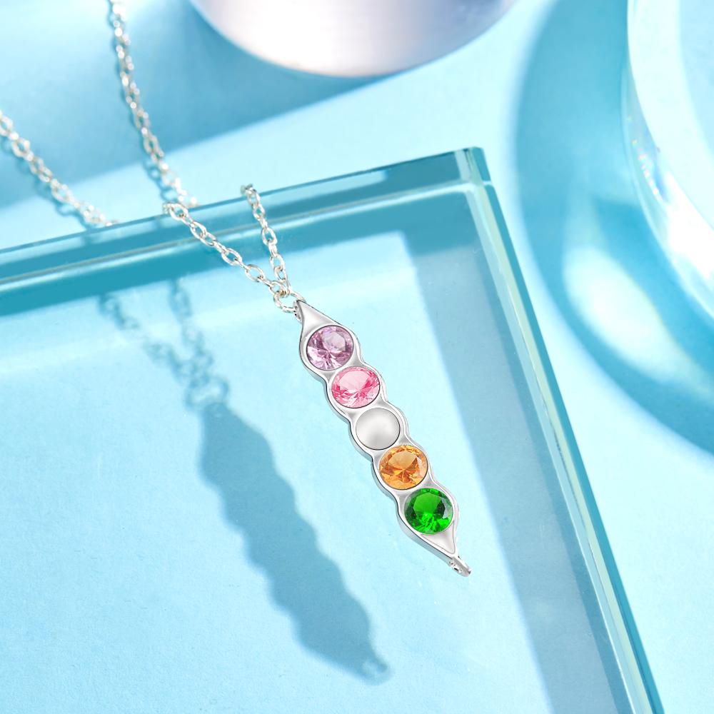 Peas in a Pod Birthstone Necklace Stylish Pendant Gifts for Her-Lovesyouforever
