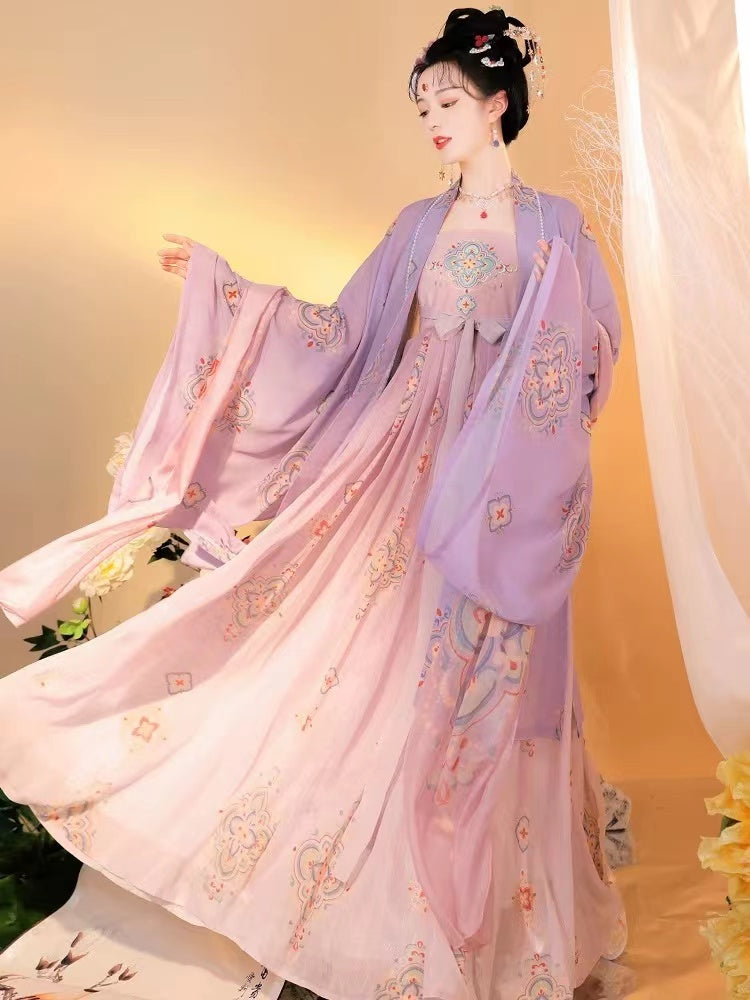 BlueDail Women Hanfu Dress Chinese Traditional Embroidered Retro Hanfu Costume Daily Wear Hanfu Suit(3PCS)-Lovesyouforever