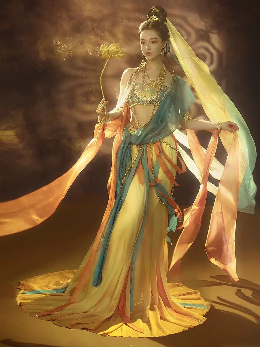 BlueDail Dunhuang Feitian Style Embroidery Hanfu Clothing Inspired by the Dunhuang Murals(5PCS)-Lovesyouforever