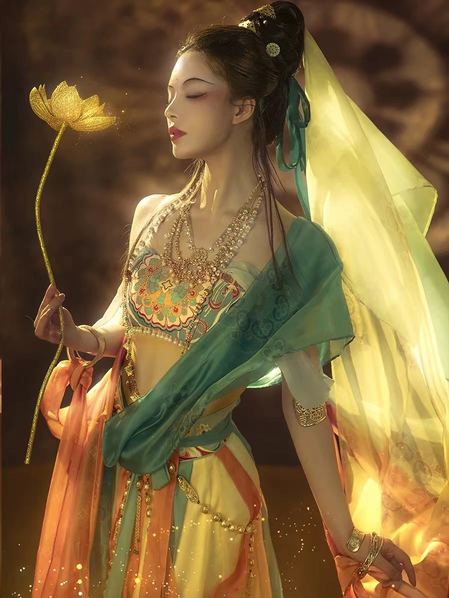 BlueDail Dunhuang Feitian Style Embroidery Hanfu Clothing Inspired by the Dunhuang Murals(5PCS)-Lovesyouforever