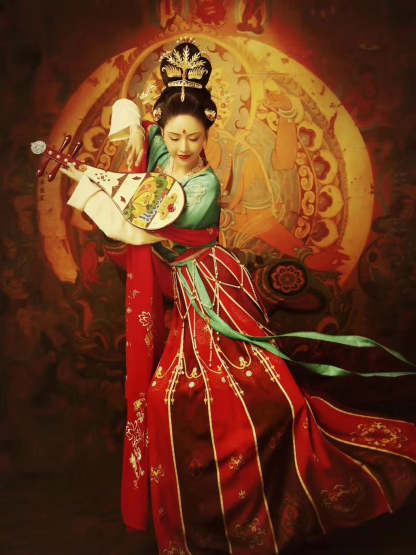 Dunhuang Feitian Costume Hanfu Clothing Inspired by the Dunhuang Murals(3PCS)-Lovesyouforever