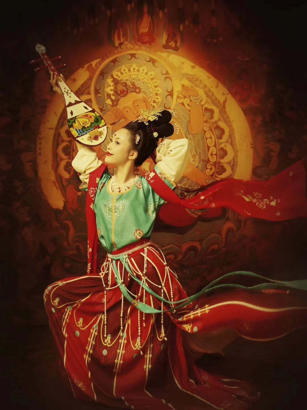 Dunhuang Feitian Costume Hanfu Clothing Inspired by the Dunhuang Murals(3PCS)-Lovesyouforever