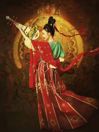 Dunhuang Feitian Costume Hanfu Clothing Inspired by the Dunhuang Murals(3PCS)-Lovesyouforever