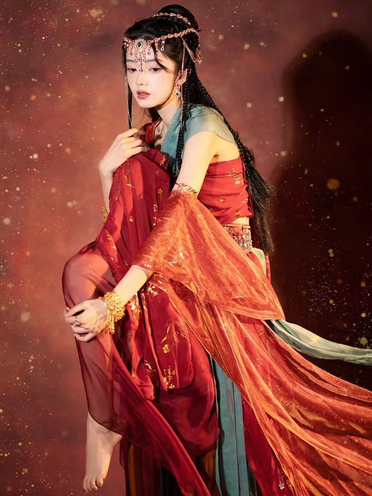 Handmade Princess Dunhuang Feitian Dress Costume Set-Lovesyouforever