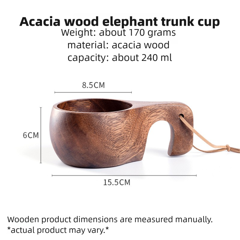DIY walnut wood milk cup, acacia wood salad cup, solid wood creative mug with handle, coffee cup-Lovesyouforever
