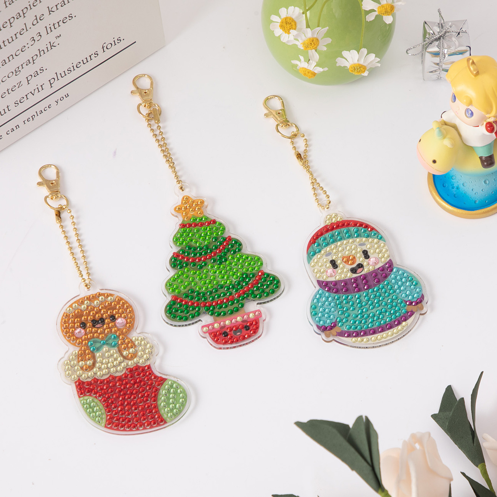 3 Pieces 5D Diamond Painting Acrylic Ornaments New Style Various Patterns DIY Leisure Toys Children's Christmas Gifts-Lovesyouforever