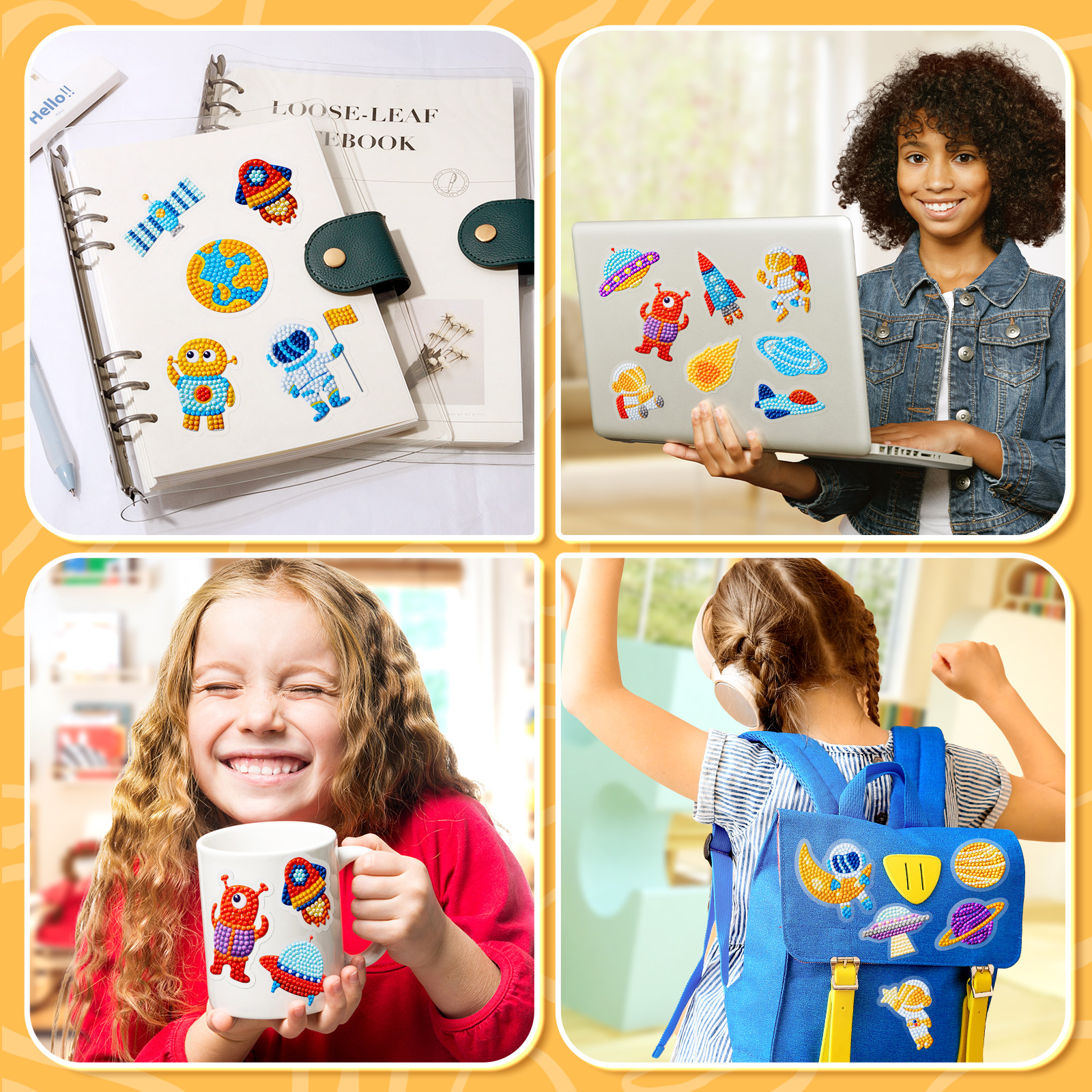 24 Stickers 5D Diamond Painting Sticker New Style Various Patterns DIY Leisure Toys Children's Gifts-Lovesyouforever