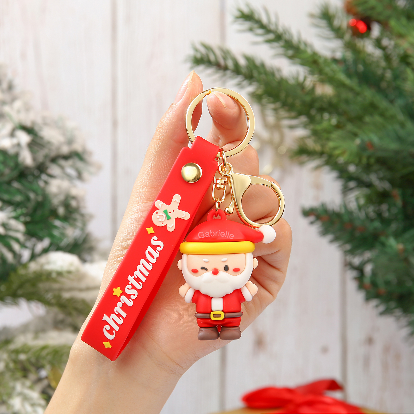 Personalized Christmas Santa Claus Keychain-Custom Name Keychain Gift-Lovesyouforever