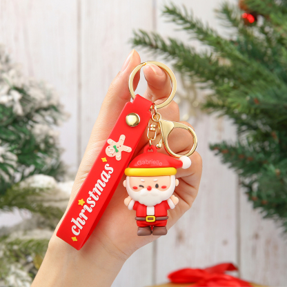 Personalized Christmas Santa Claus Keychain-Custom Name Keychain Gift-Lovesyouforever