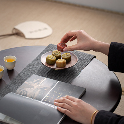 Chinese-style snack tray, walnut wood plate, fruit and dried fruit snack tray, exquisite tea shop tea snack tray, bergamot tray-Lovesyouforever