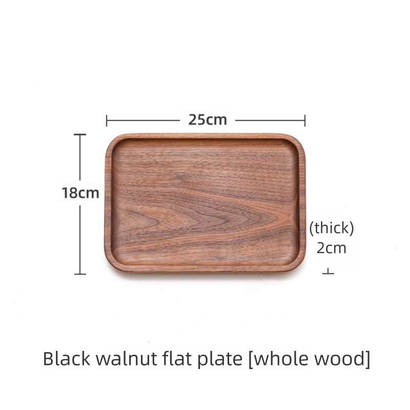 North American black walnut wood tray, solid wood dessert and snack plate, wooden fruit plate, round dried fruit tray, anti-scald wooden tray-Lovesyouforever