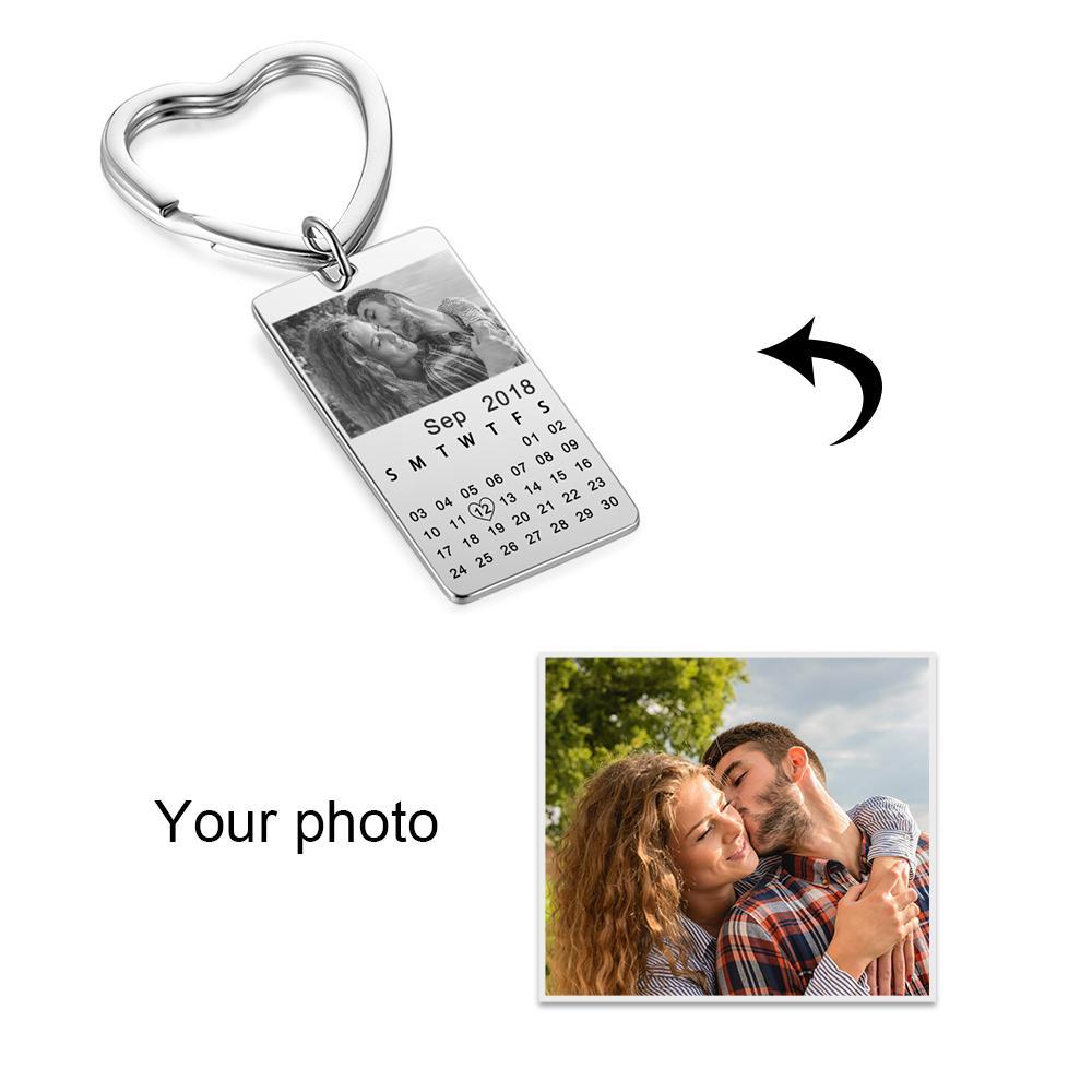 Personalized Photo Keychain With Calendar-Lovesyouforever