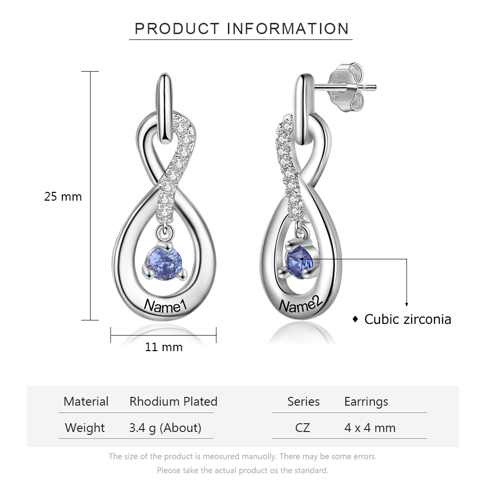 Name-Personalized Earrings With Birthstone-Lovesyouforever