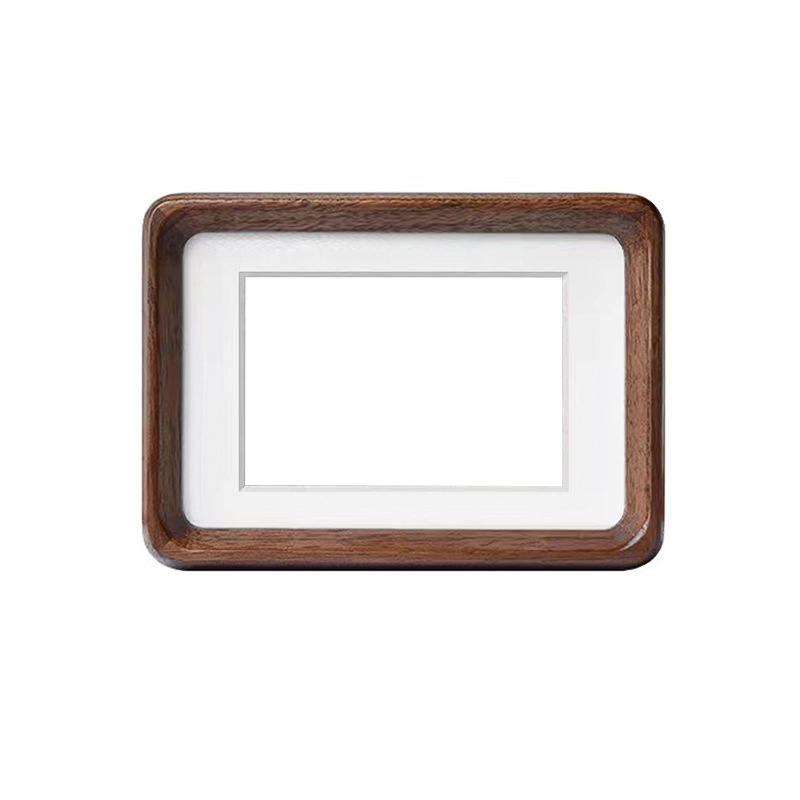 Solid wood picture frame with mortise and tenon joints, rounded corners, black walnut wood, high-end feel 6inch 7inch 8inch home wooden display picture frame-Lovesyouforever