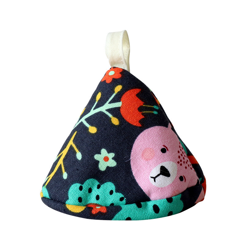 Japanese-style triangular pot cover, kitchen fabric heat-insulating pot handle cover, ear cover for clay pots and iron pots, anti-scald cap-Lovesyouforever