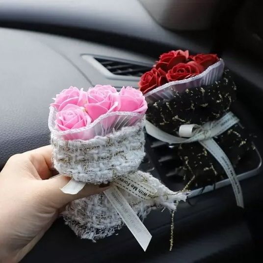 Rose bouquet car air freshener, car air conditioner vent perfume, car fragrance decoration ornament, creative gift-Lovesyouforever