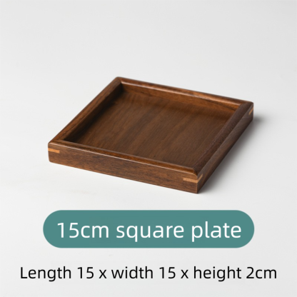 Black walnut solid wood tray, rectangular wooden tray, Japanese-style household fruit plate, wooden red tray, tea tray-Lovesyouforever