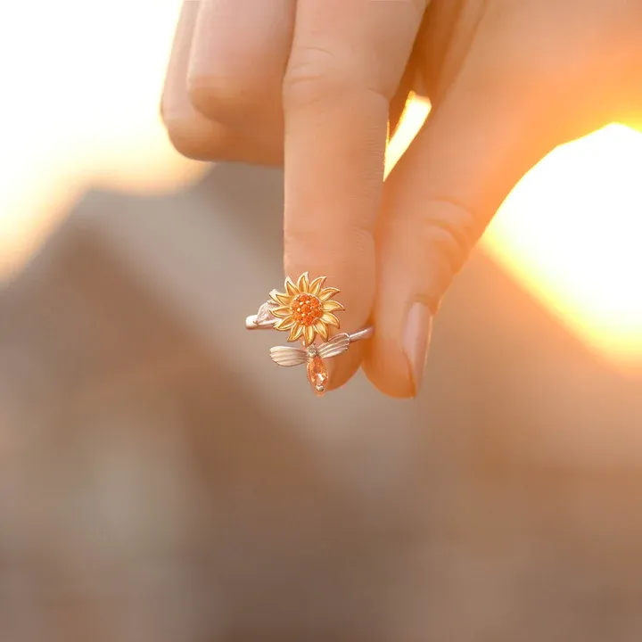 Sunflower Fidget Adjustable Ring-Lovesyouforever