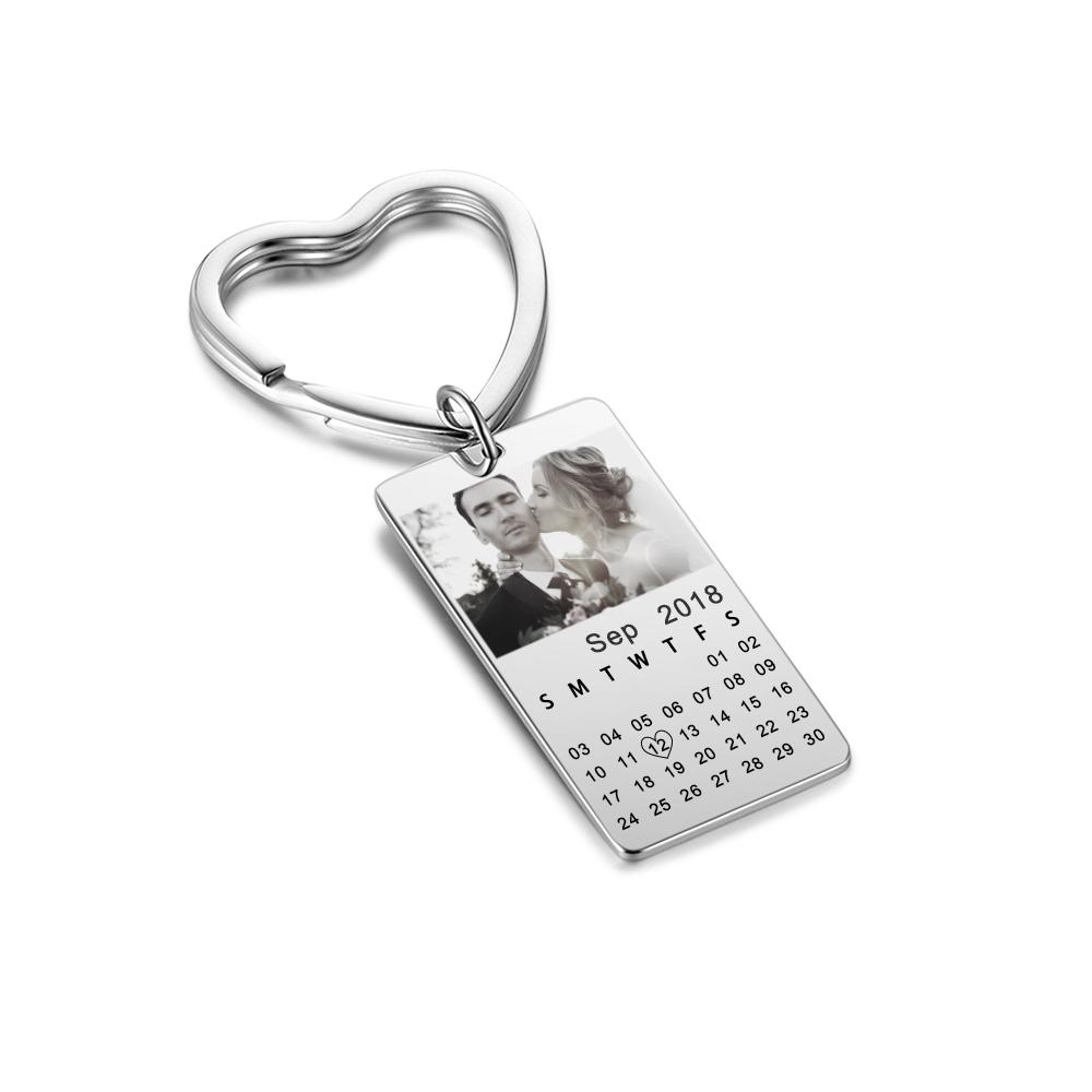 Personalized Photo Keychain With Calendar-Lovesyouforever