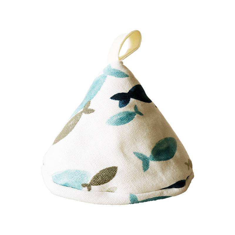 Japanese-style triangular pot cover, kitchen fabric heat-insulating pot handle cover, ear cover for clay pots and iron pots, anti-scald cap-Lovesyouforever