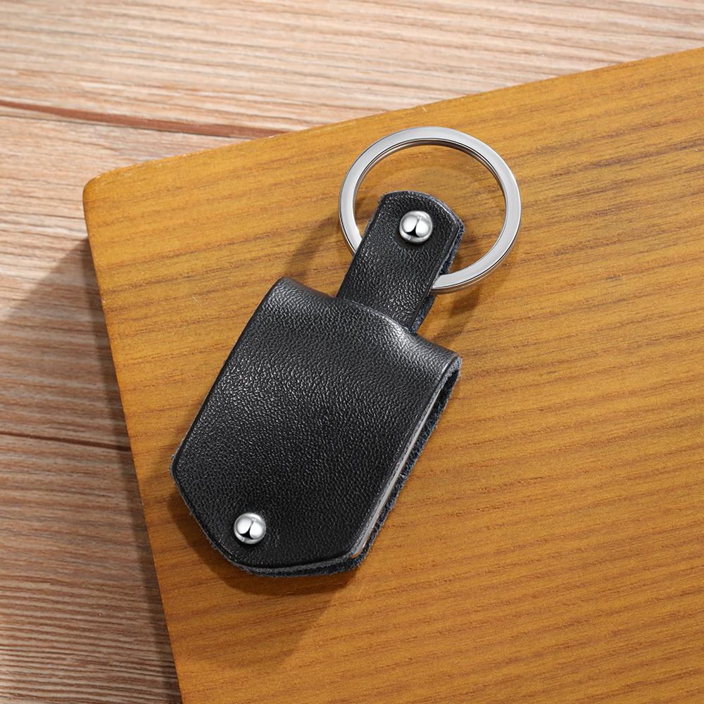 Personalized Photo Leather Keychain with Calendar-Lovesyouforever