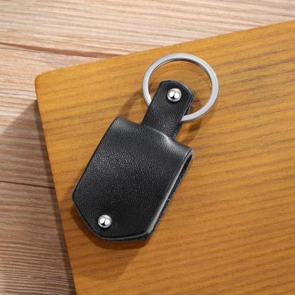 Personalized Photo Leather Keychain with Calendar-Lovesyouforever