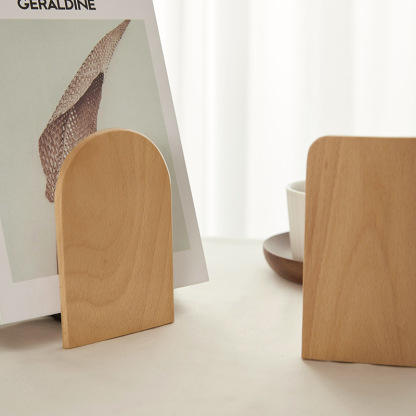 North American black walnut wood bookends, creative beech wood book supports, thick and sturdy, cute and creative children's desk bookends-Lovesyouforever