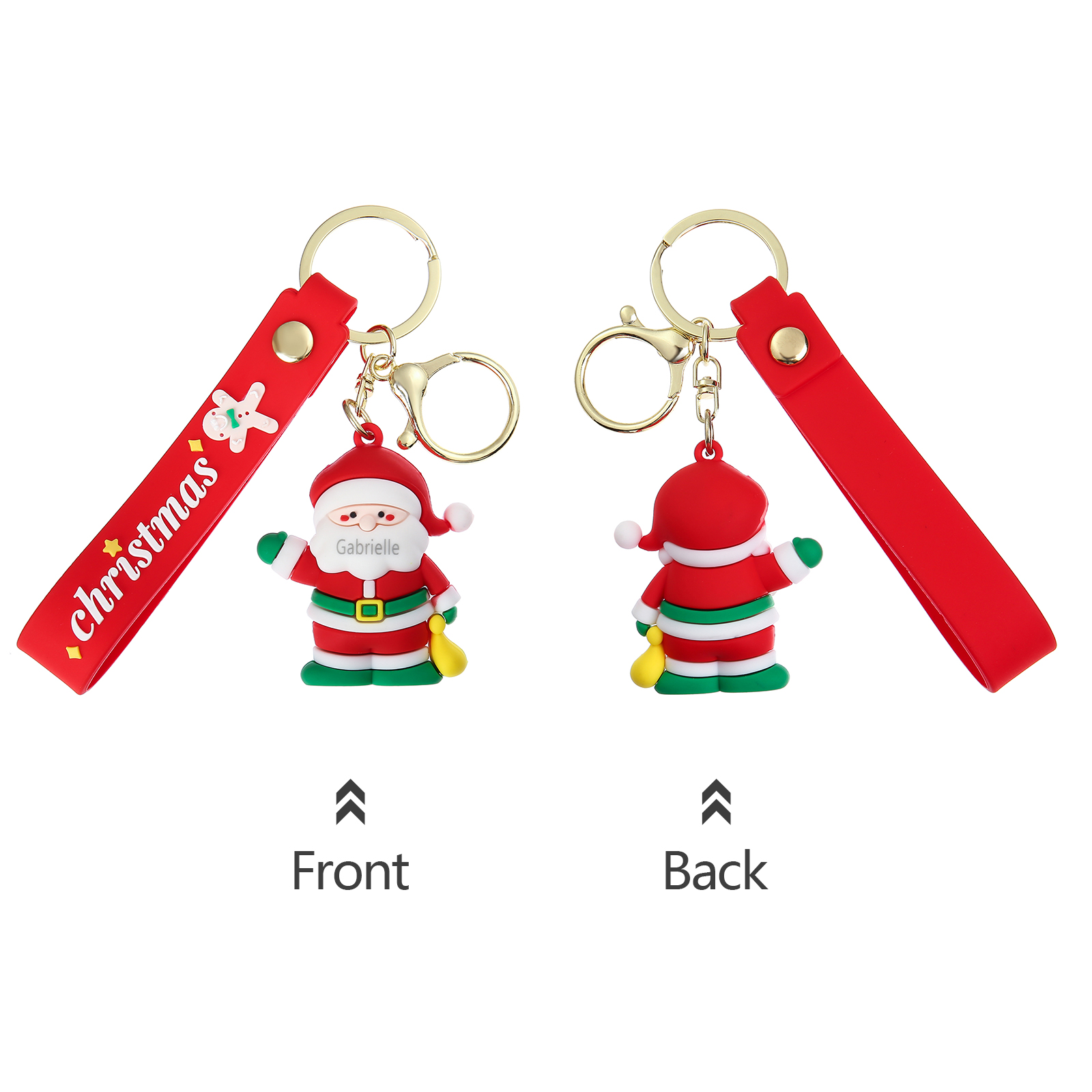 Personalized Christmas Santa Claus Keychain-Custom Name Keychain Gift-Lovesyouforever