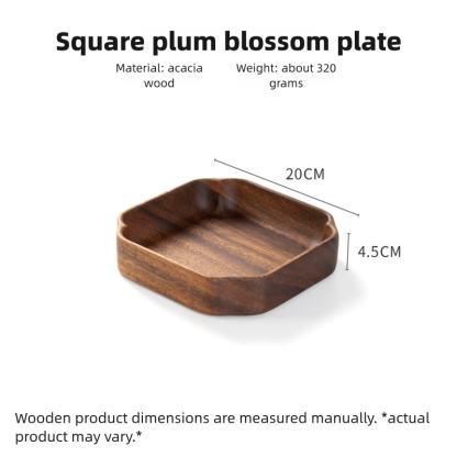 Walnut wood exquisite fruit plate, salad bowl, solid wood tray, rectangular household snack and fruit serving dish, acacia wood dinner plate-Lovesyouforever