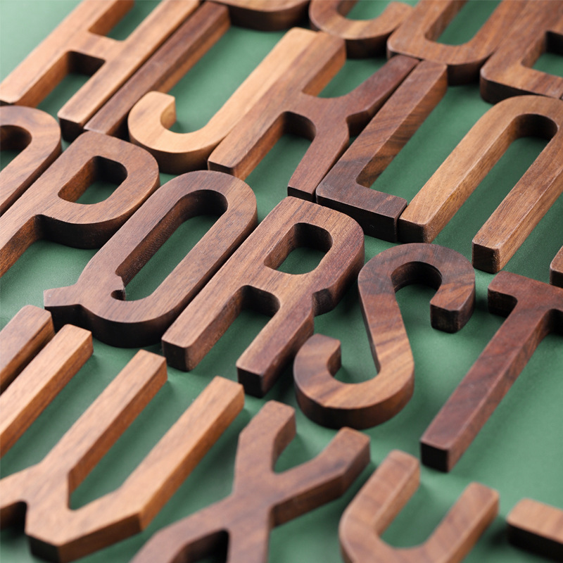 Black walnut wood letter combination ins Nordic style wall decoration DIY letter home decor wooden photography prop-Lovesyouforever