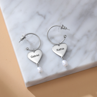 2 Names-Personalized Heart Earrings Custom Names for Women-Lovesyouforever