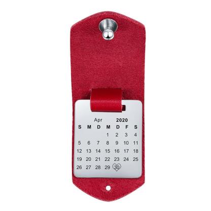 Personalized Photo Leather Keychain with Calendar-Lovesyouforever