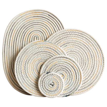 Insulation mat for home kitchen, cotton rope placemat, dining table mat, coaster, insulation pad-Lovesyouforever