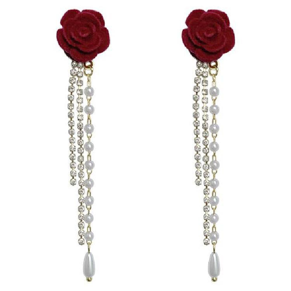 Rose Tassel Earrings For Woman-Lovesyouforever