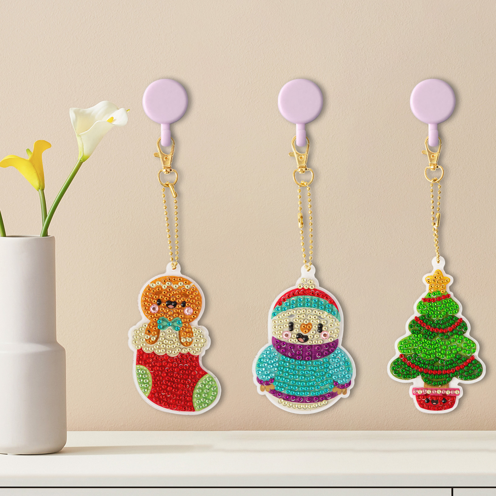 3 Pieces 5D Diamond Painting Acrylic Ornaments New Style Various Patterns DIY Leisure Toys Children's Christmas Gifts-Lovesyouforever