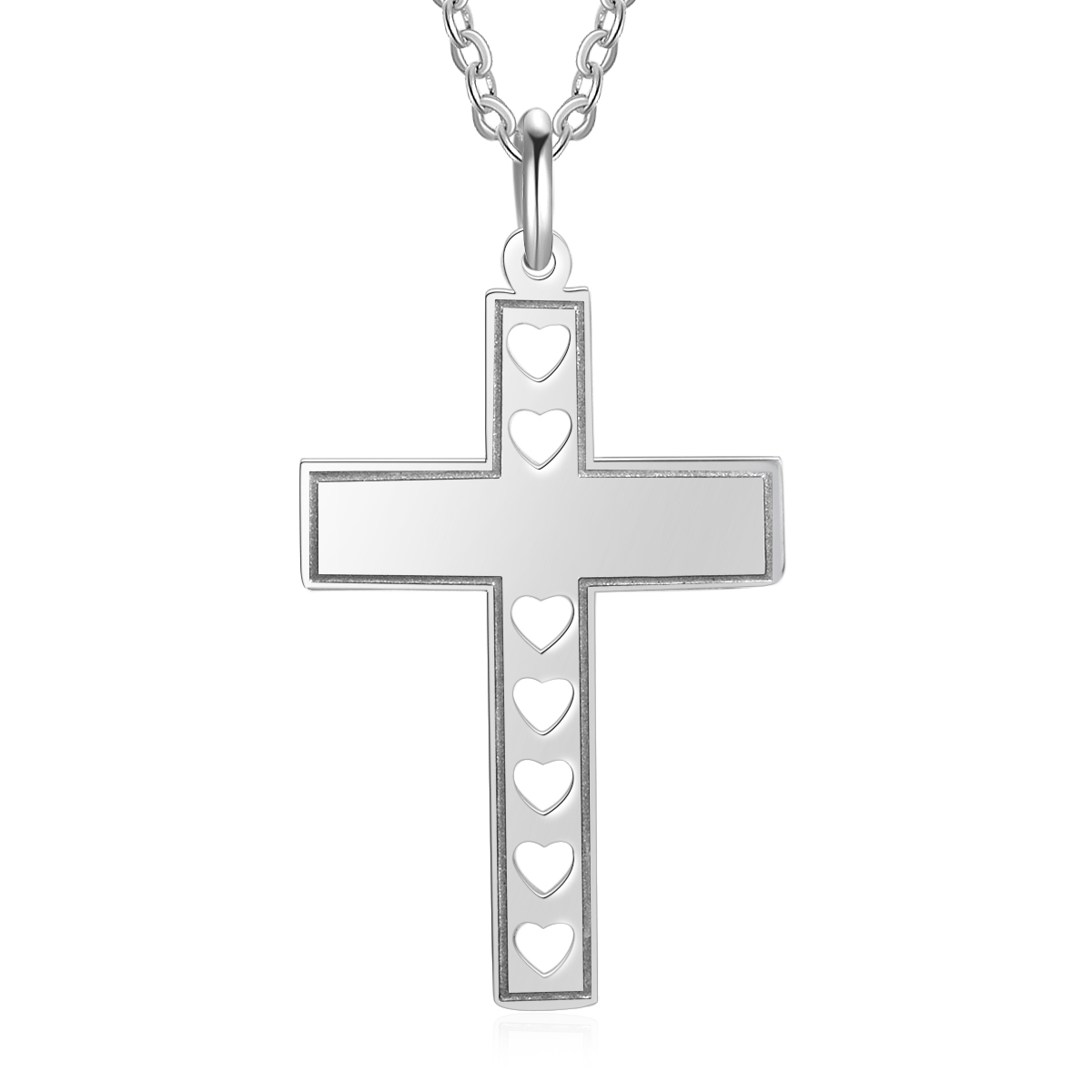 Personalized Cross and Heart 1 Name Pendant Necklace for Women-Lovesyouforever