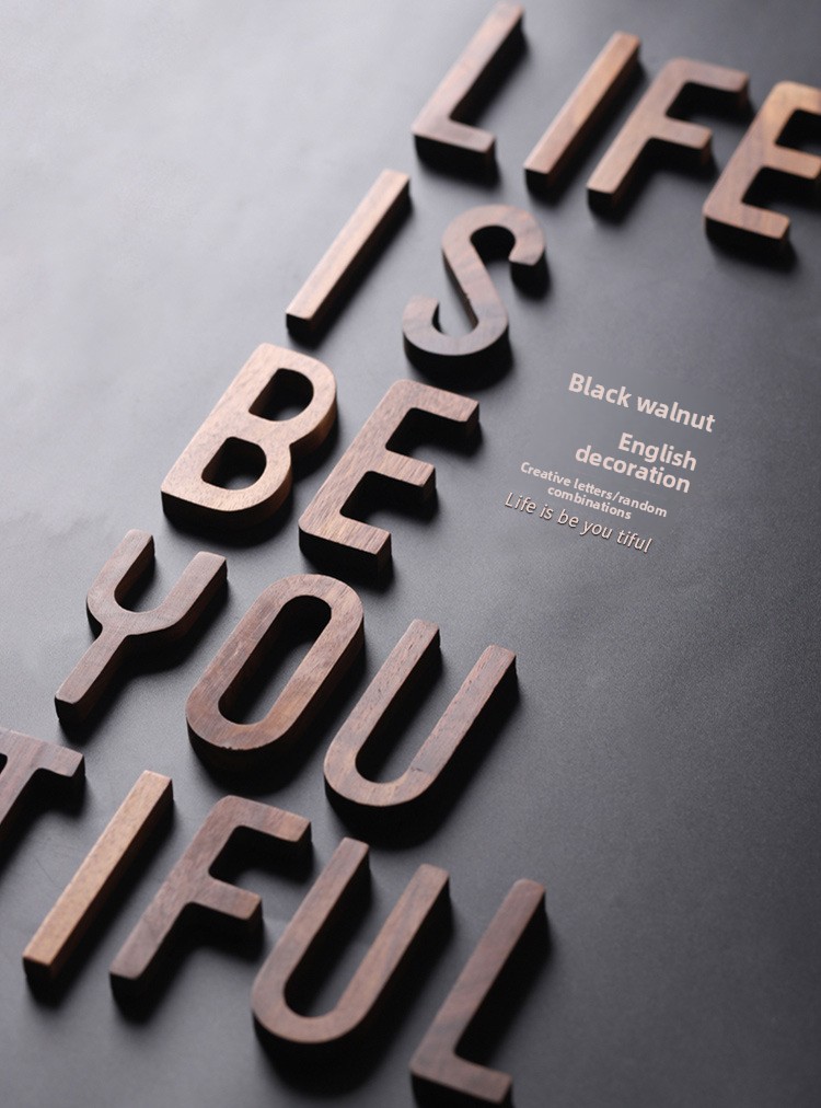 Black walnut wood letter combination ins Nordic style wall decoration DIY letter home decor wooden photography prop-Lovesyouforever