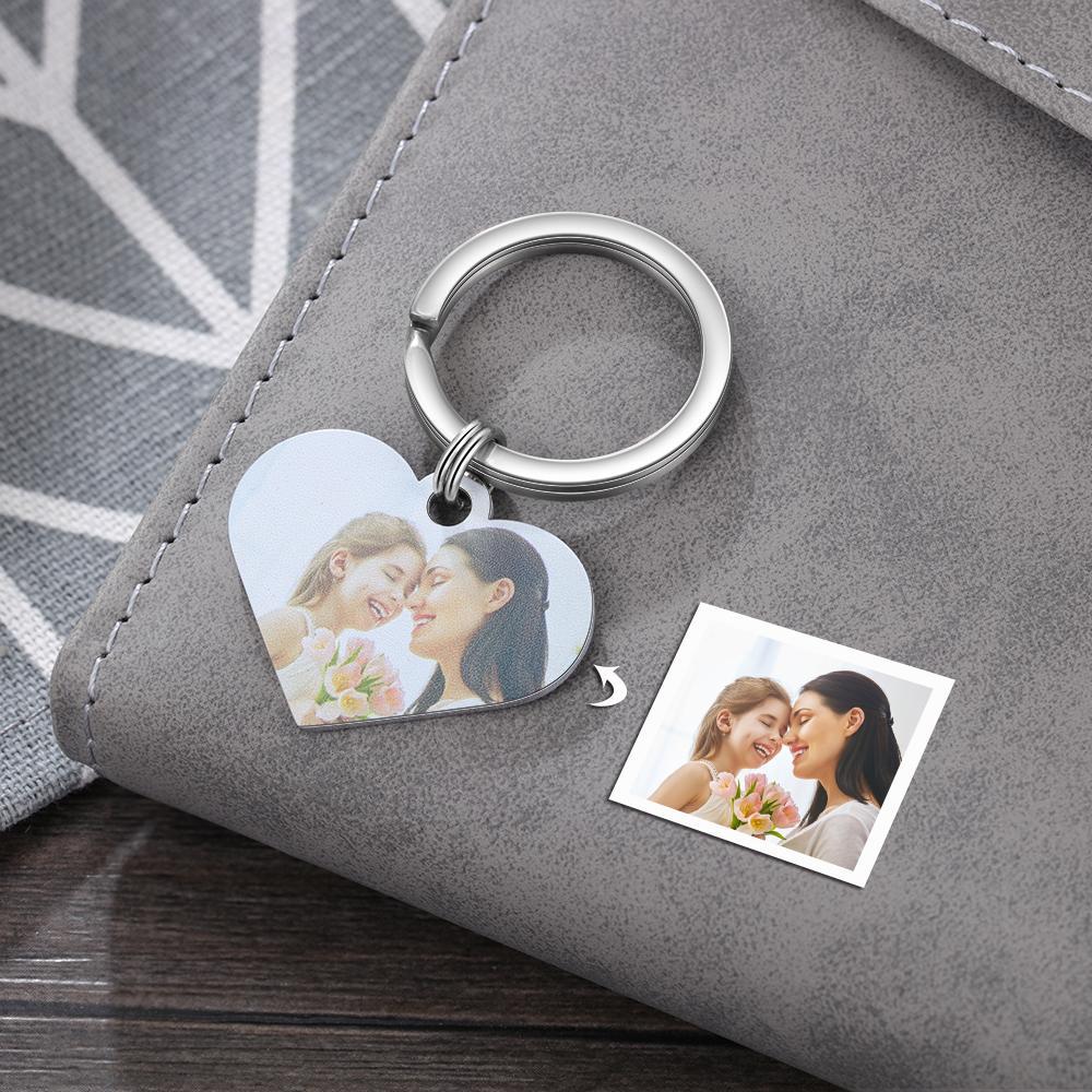 Personalized Photo Keychain With Heart-Lovesyouforever