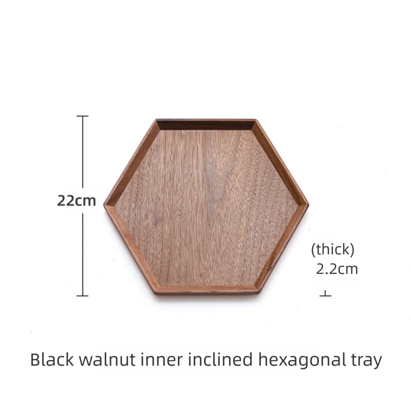 Black walnut solid wood tray, rectangular wooden tray, Japanese-style household fruit plate, wooden red tray, tea tray-Lovesyouforever