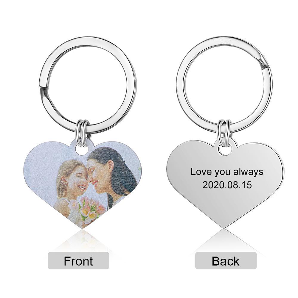 Personalized Photo Keychain With Heart-Lovesyouforever