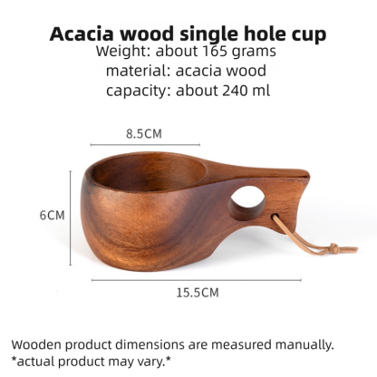 DIY walnut wood milk cup, acacia wood salad cup, solid wood creative mug with handle, coffee cup-Lovesyouforever