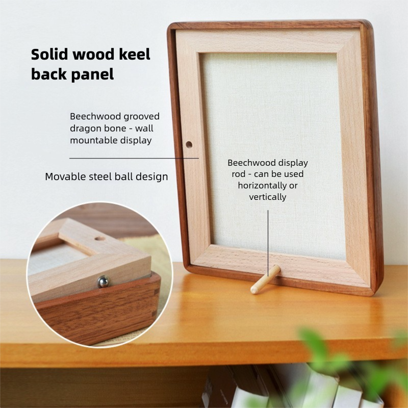 Solid wood picture frame with mortise and tenon joints, rounded corners, black walnut wood, high-end feel 6inch 7inch 8inch home wooden display picture frame-Lovesyouforever