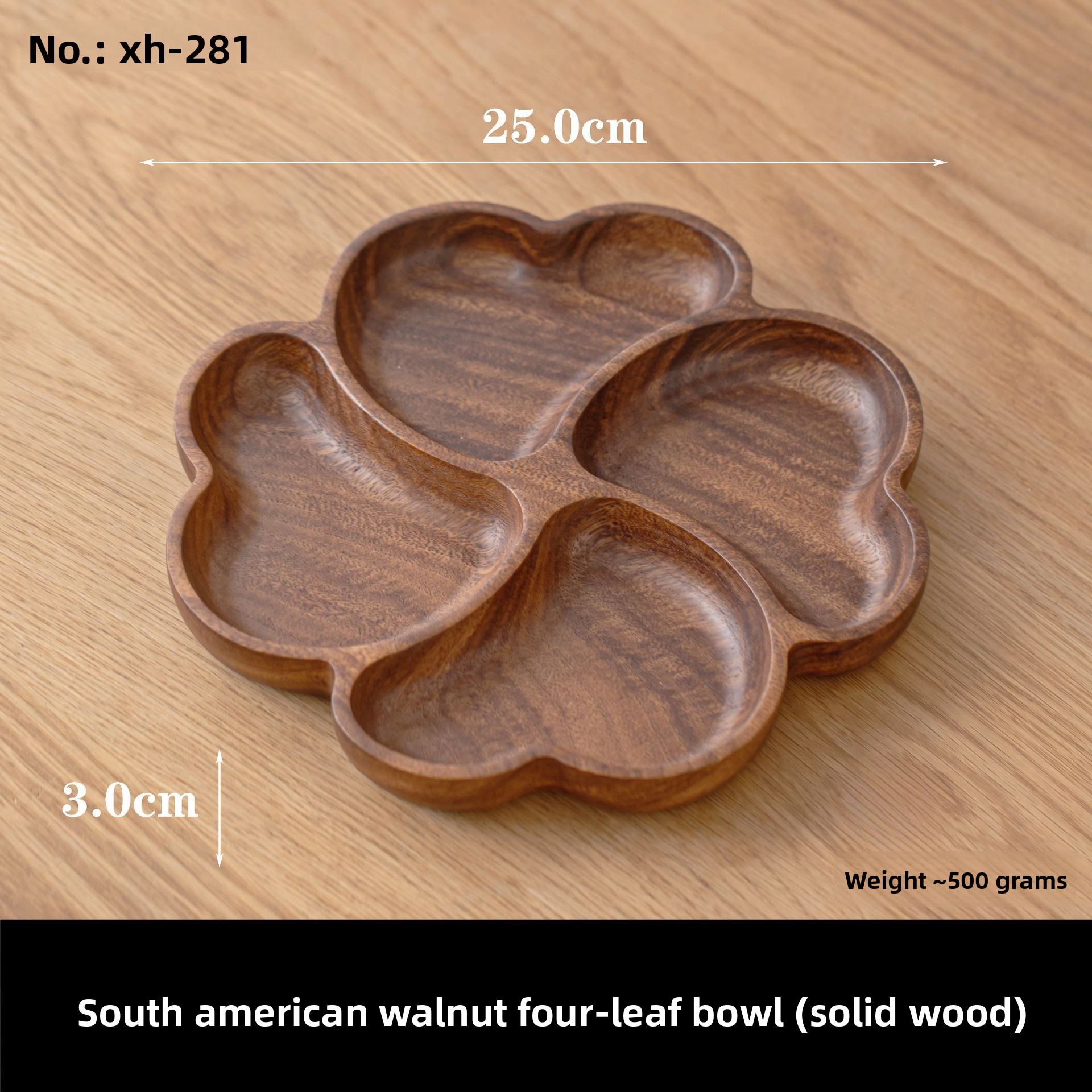 Solid wood Chinese-style home living room coffee table fruit tray for snacks and dried fruits, high-end luxury wooden dessert and fruit plate-Lovesyouforever