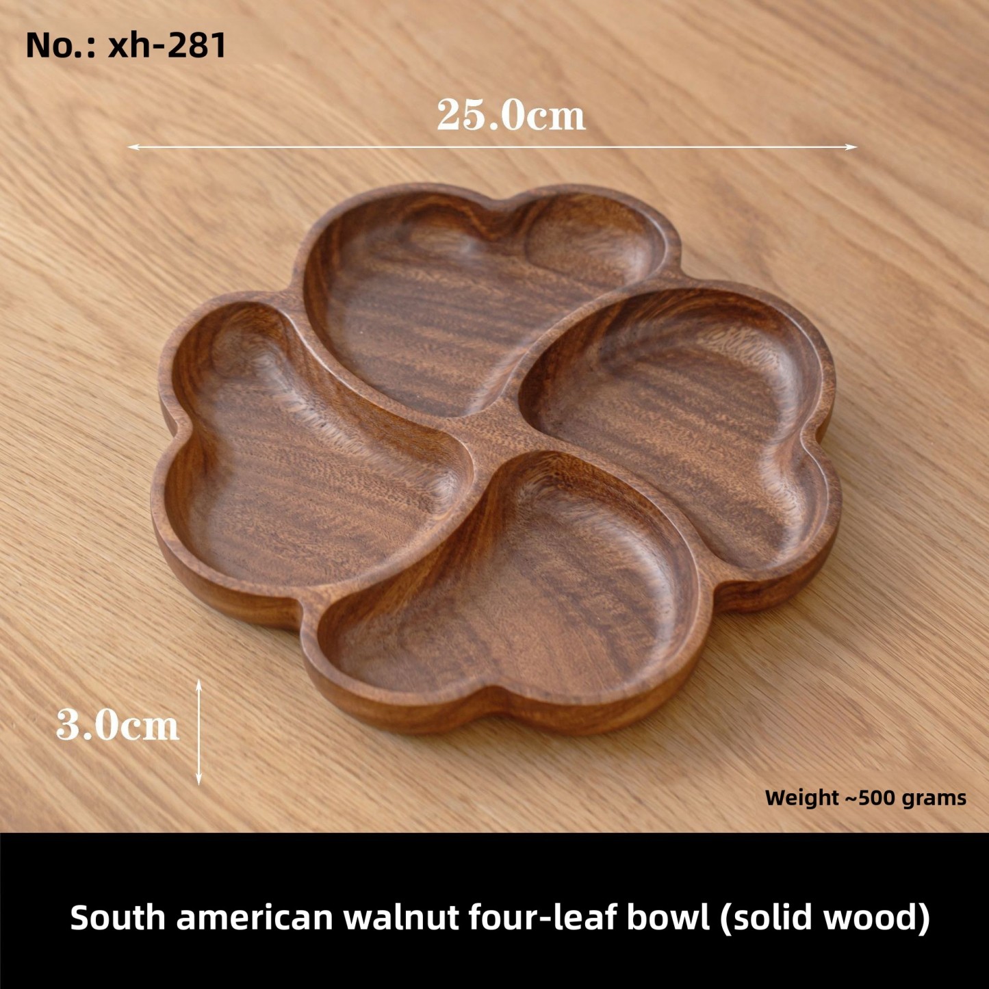 Solid wood Chinese-style home living room coffee table fruit tray for snacks and dried fruits, high-end luxury wooden dessert and fruit plate-Lovesyouforever