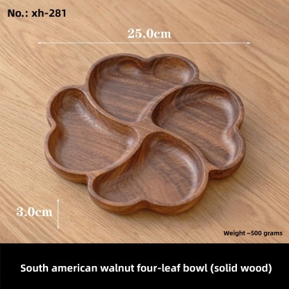 Solid wood Chinese-style home living room coffee table fruit tray for snacks and dried fruits, high-end luxury wooden dessert and fruit plate-Lovesyouforever