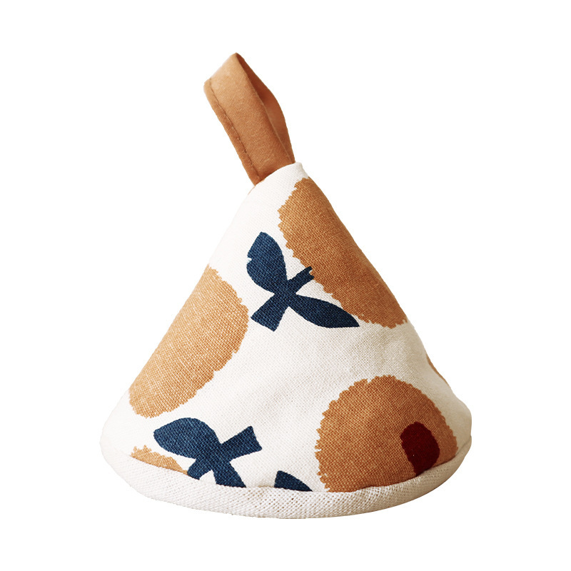 Japanese-style triangular pot cover, kitchen fabric heat-insulating pot handle cover, ear cover for clay pots and iron pots, anti-scald cap-Lovesyouforever