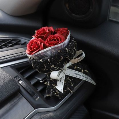 Rose bouquet car air freshener, car air conditioner vent perfume, car fragrance decoration ornament, creative gift-Lovesyouforever