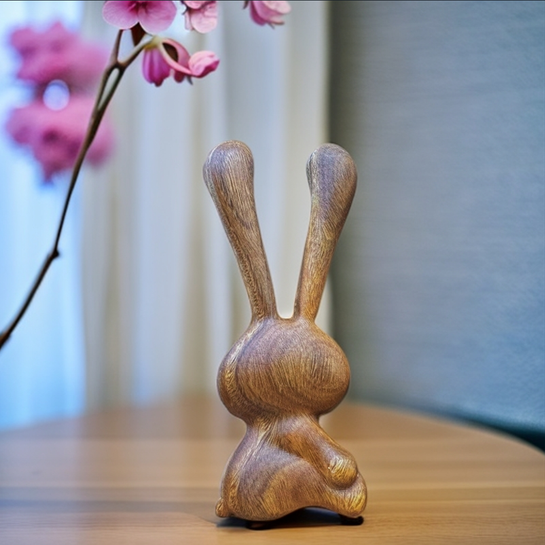 Rabbit-shaped massage stick made of natural sandalwood for eye and nose massage, jawline improvement, and reduction of dark circles and eye bags, suitable as a gift-Lovesyouforever